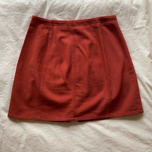 Miami Francesca's Red Button Front Mini Skirt Size Medium - Picture 3 of 4
